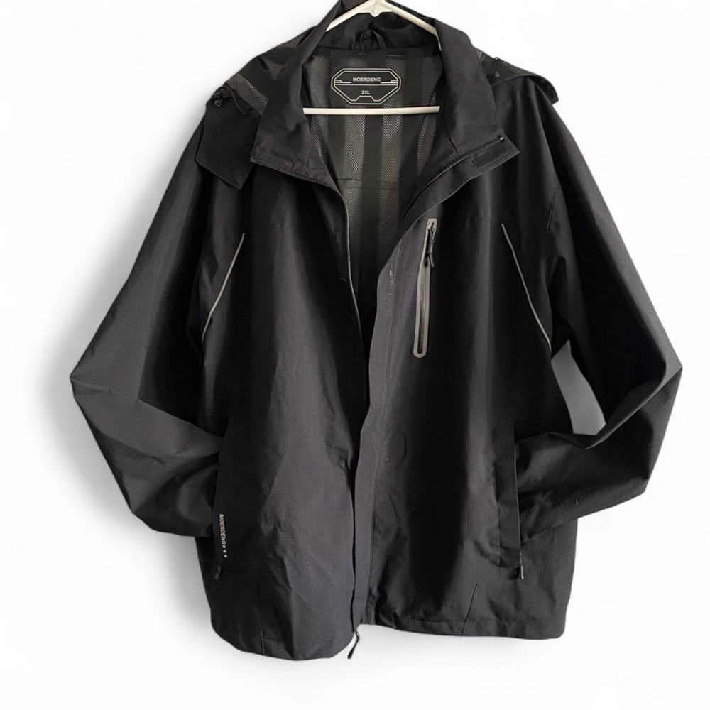 Moerdeng Men's Black Windbreaker Jacket